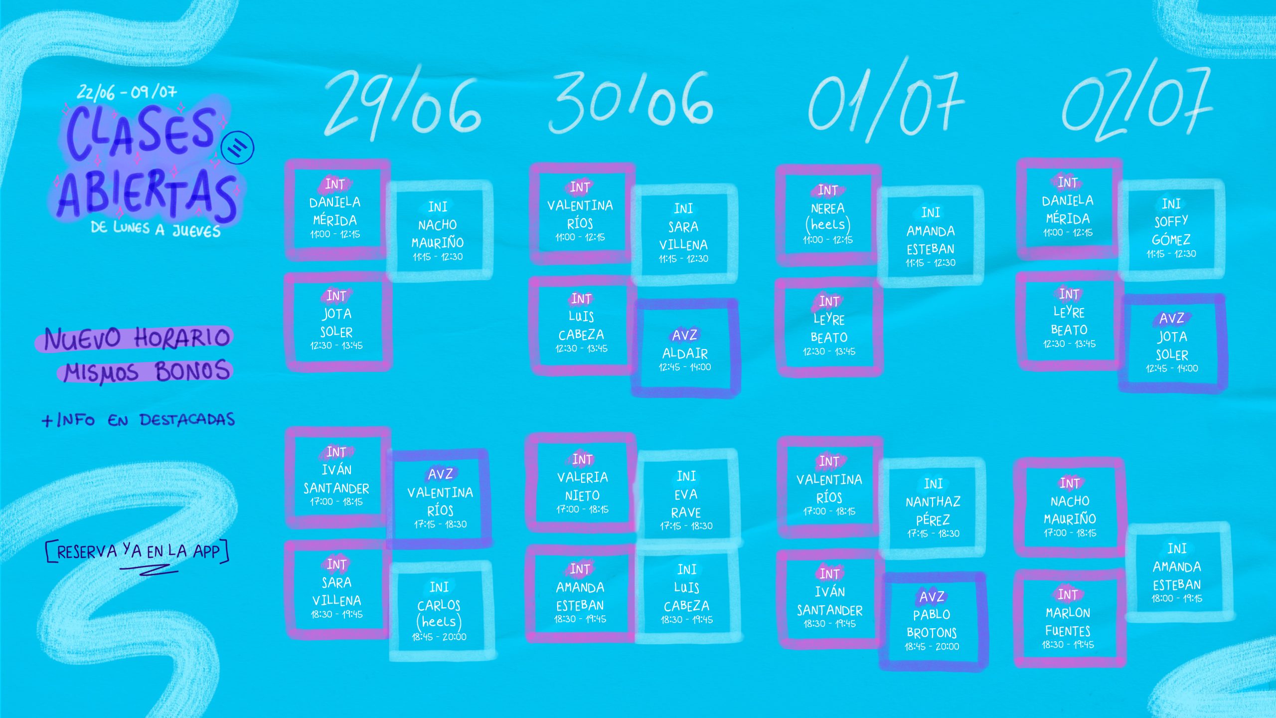 HORARIO VERANO - SEMANA 29