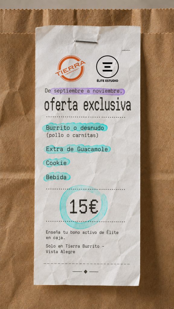Menú Élite en el Tierra burrito de Vista Alegre