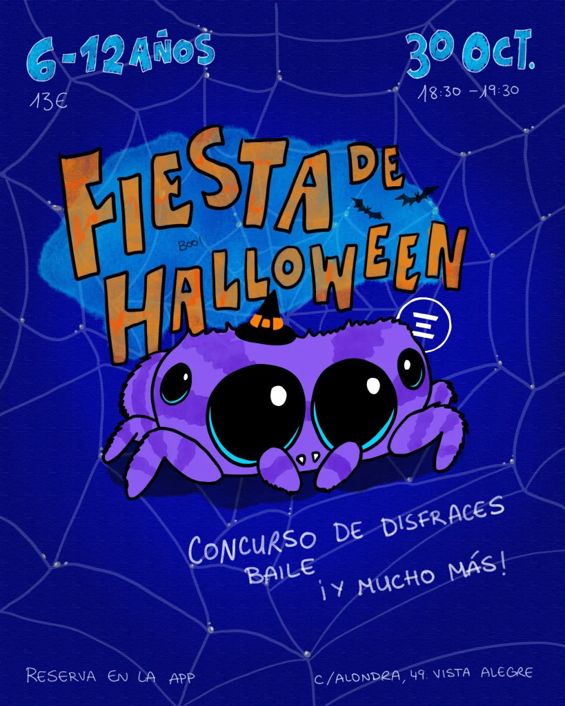 Clase de baile para niños, de 6 a 12 años. Fiesta de Halloween 30 de octubre